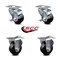 Service Caster 3 Inch Soft Rubber Wheel Swivel Top Plate Caster Set with 2 Brake 2 Rigid SCC SCC-20S314-SRS-TLB-TP2-2-R-2 - alternate 2
